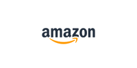 Amazon logo displayed on a black background.