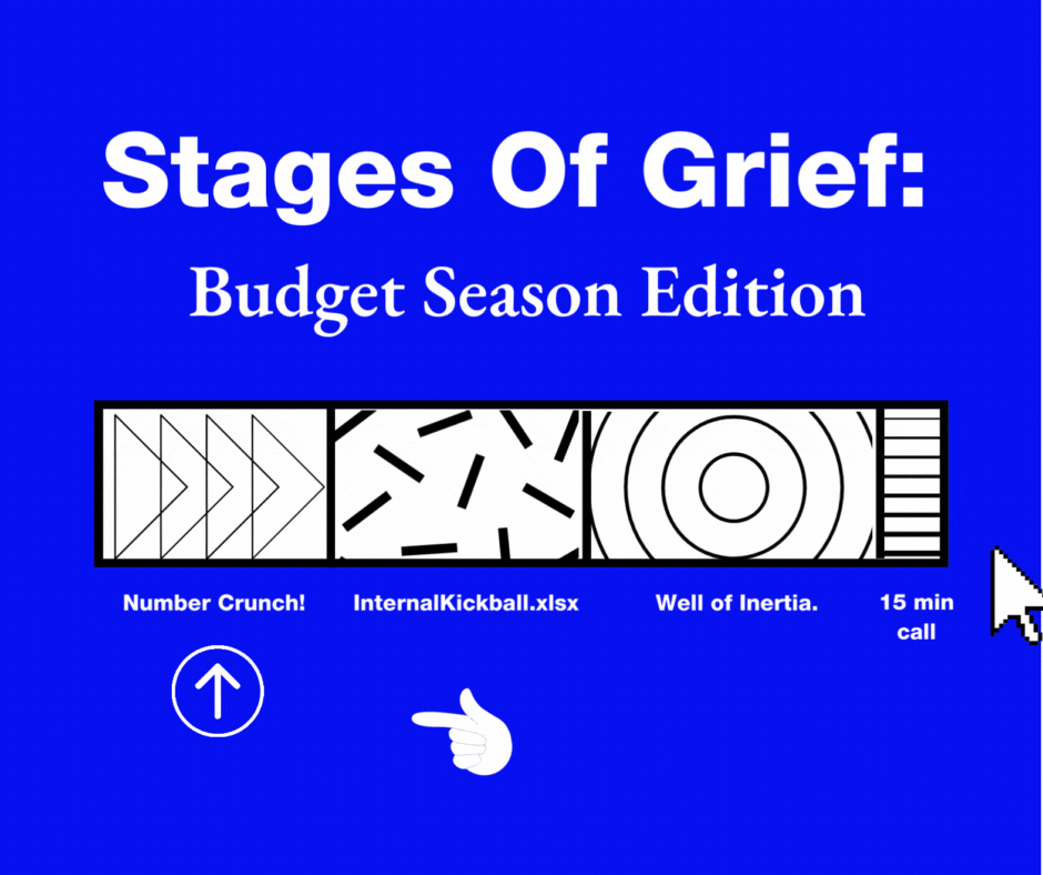 Media buying agency tackles the stages of grief during budget season, providing exceptional media buying services.
