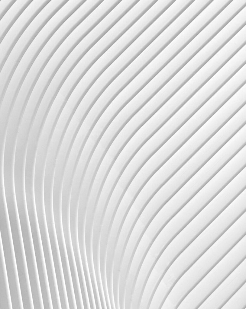 A white abstract background with wavy lines designed by a paid media agency.
